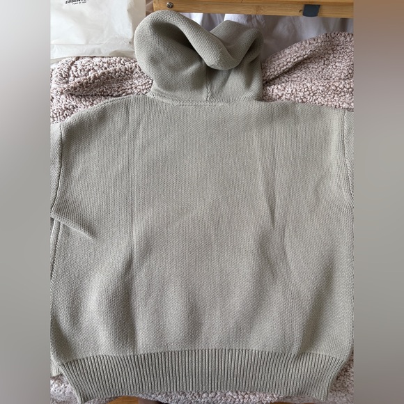 Essentials Men's KNIT PULLOVER Pistachio Hoodie Sweater - Picture 6 of 9